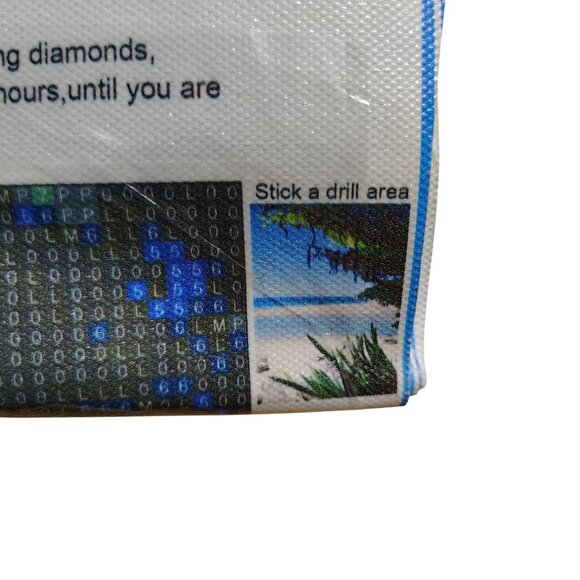 Beach Diamond Painting Kit 12x16 Ocean Scene With Drill Area and Diamonds - Picture 2 of 5